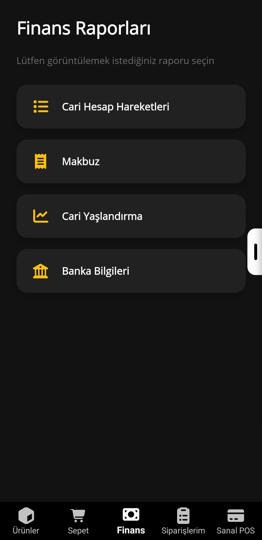 AFK B2B Mobil Uygulama - Raporlar